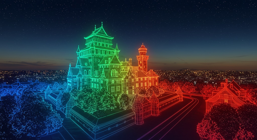 ワイヤーフレームお城アート その２