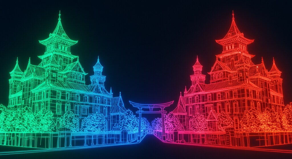 ワイヤーフレームお城アート その２