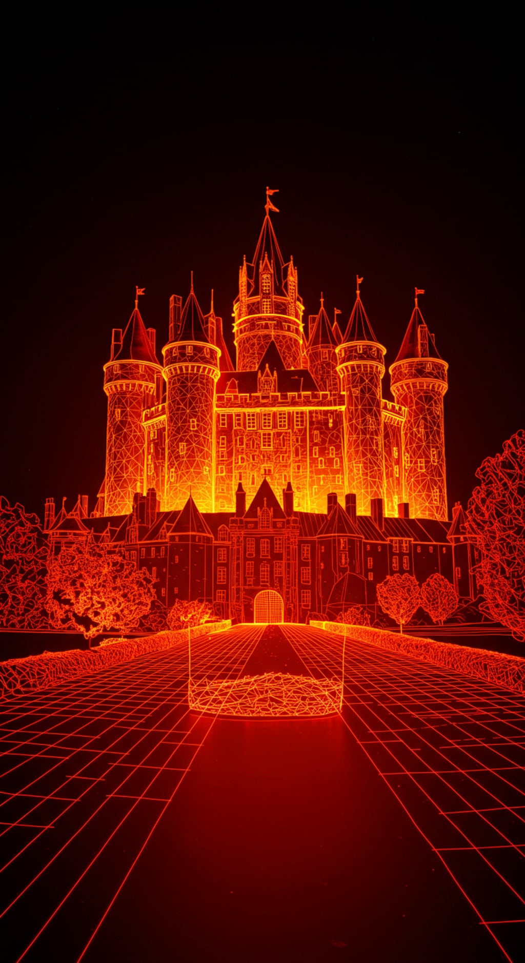 ワイヤーフレームお城アート その２