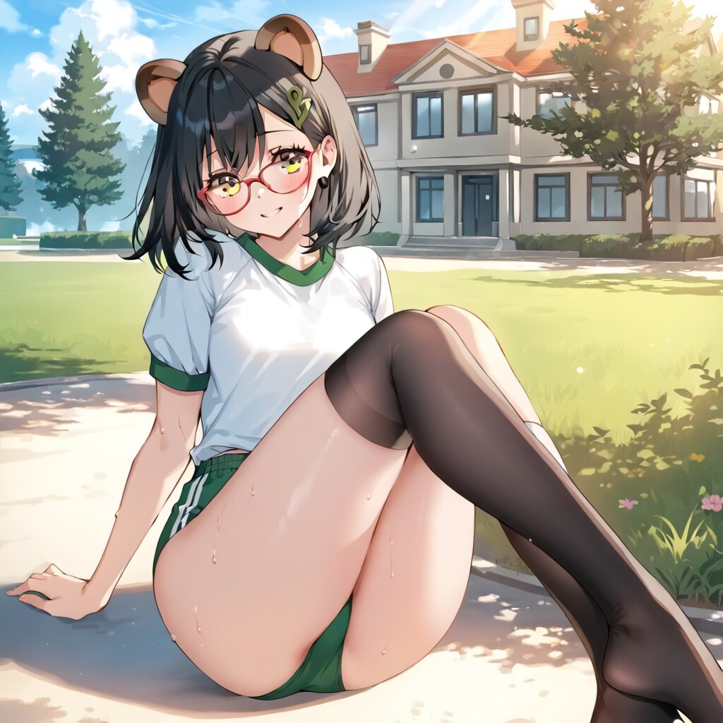 新緑と緑ブルマと！