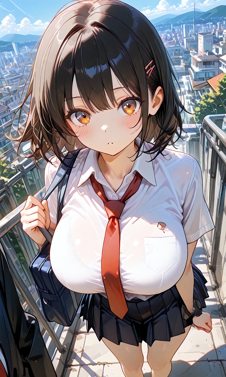 街が見える丘で | の人気AIイラスト・グラビア