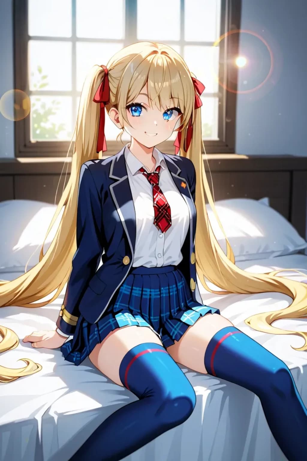 べ、別に…ベッドでこんなに可愛く座ってるわけじゃないんだから！ ……どう？莉奈のこと、かわいいって思った？♡
