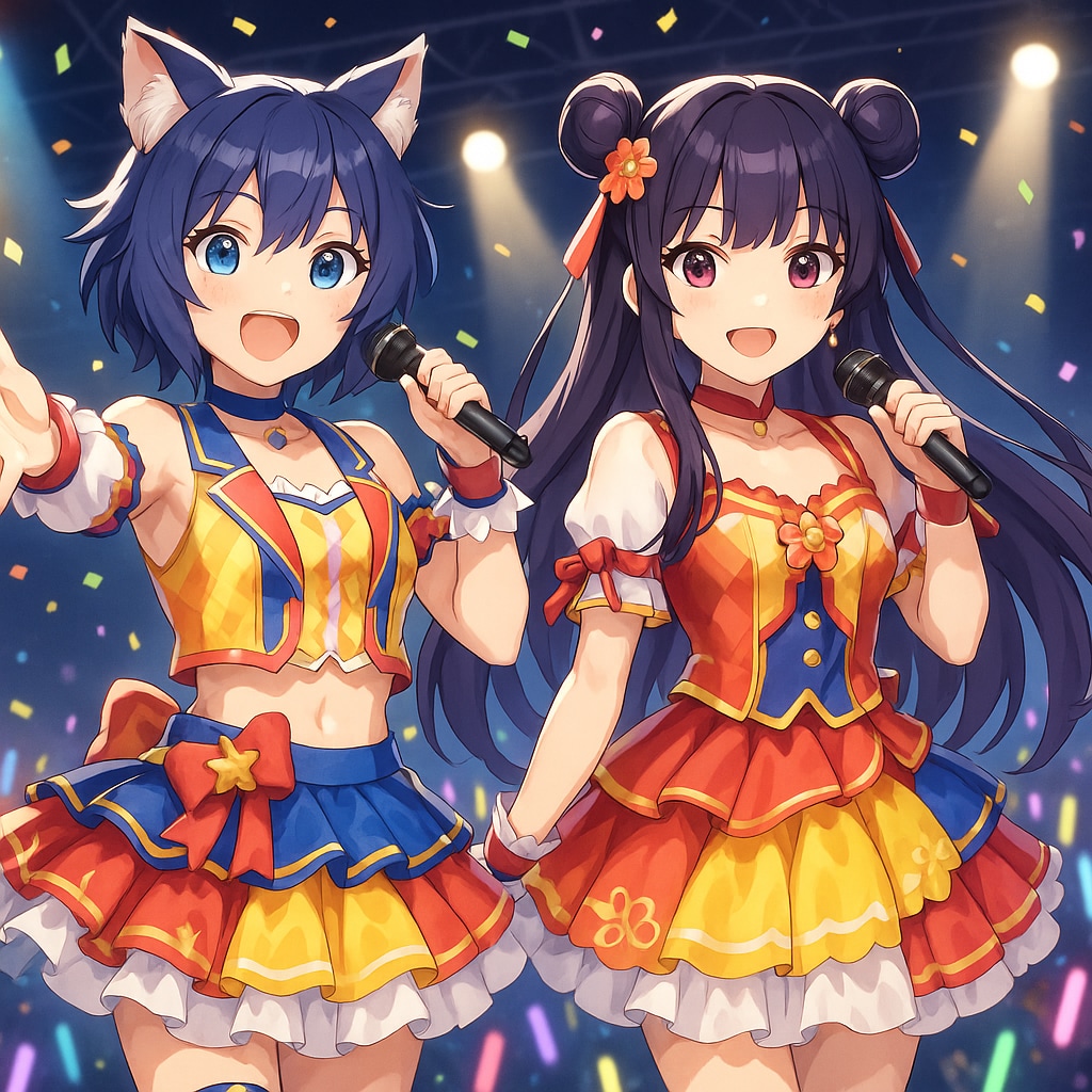 ステージに輝く二人のアイドル