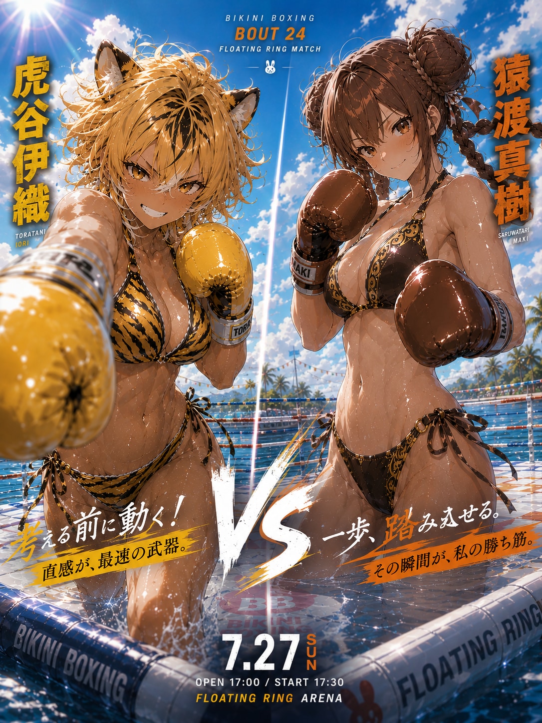 虎谷vs猿渡の試合ポスター