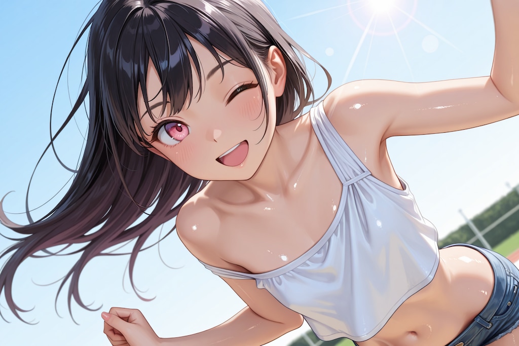 【本日の板野ちゃん】「よーし、向こうまで先に着いた方が勝ちっ！」