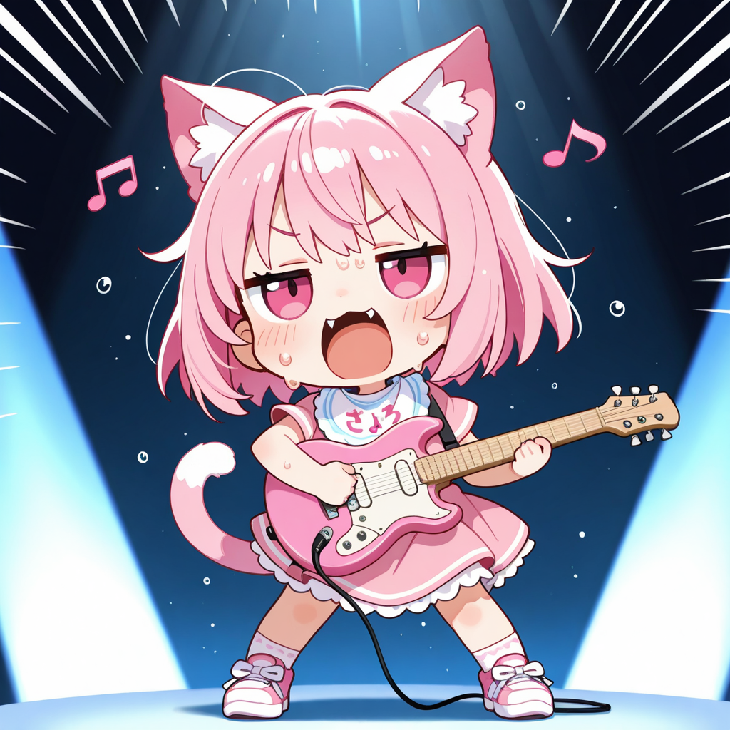 演奏中のねこちゃんの目