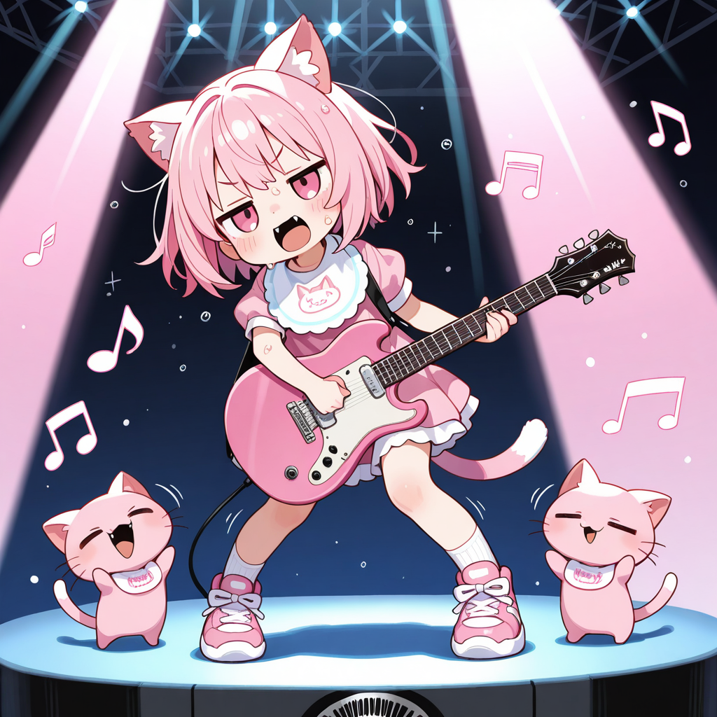 演奏中のねこちゃんの目
