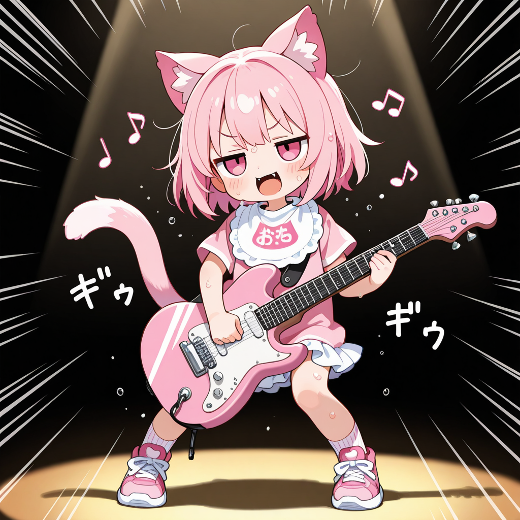 演奏中のねこちゃんの目