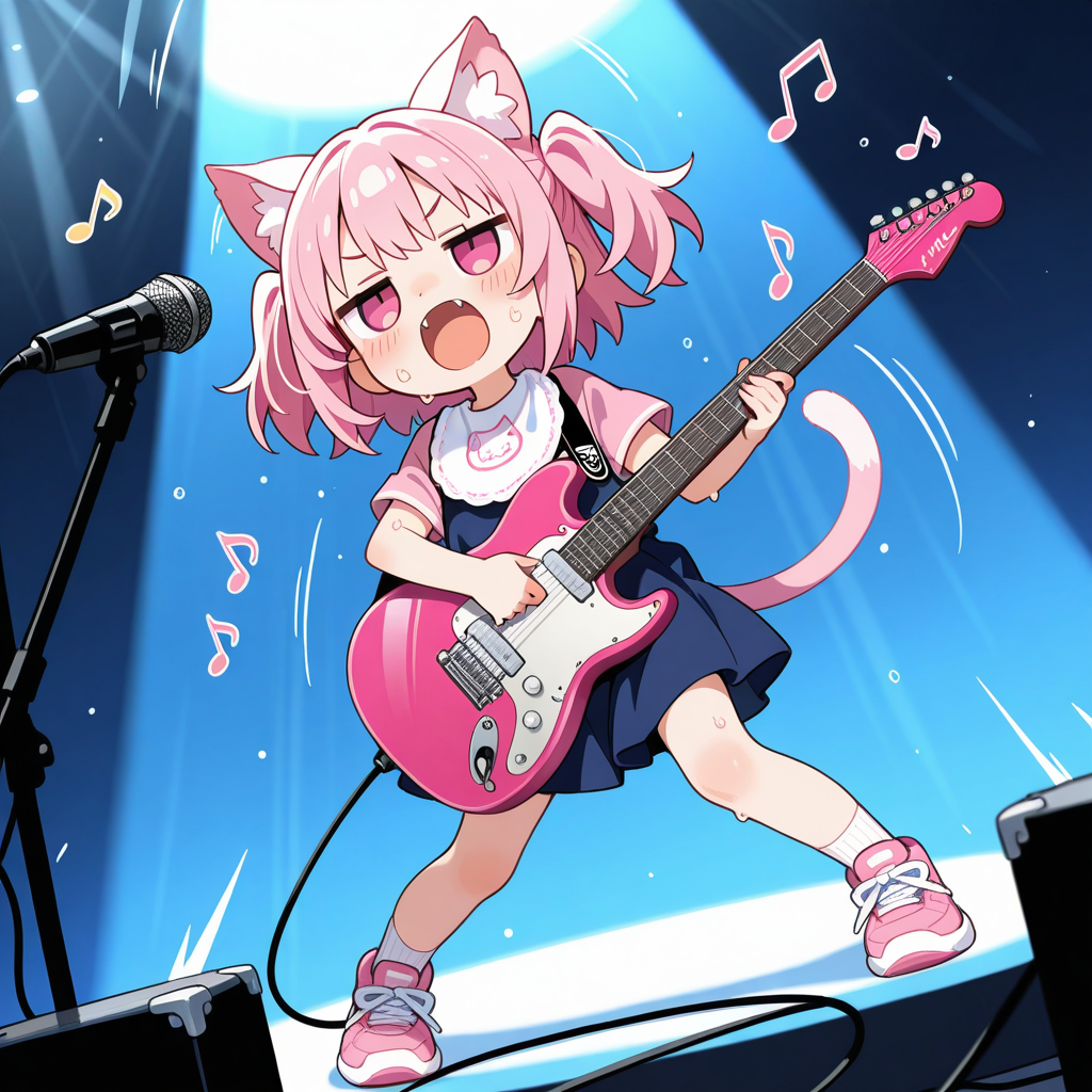 演奏中のねこちゃんの目
