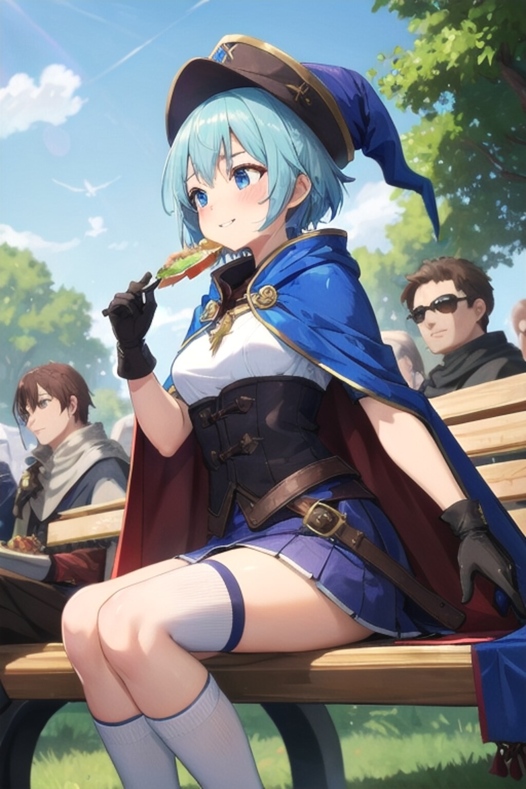 ひなたぼっこでサンドイッチ