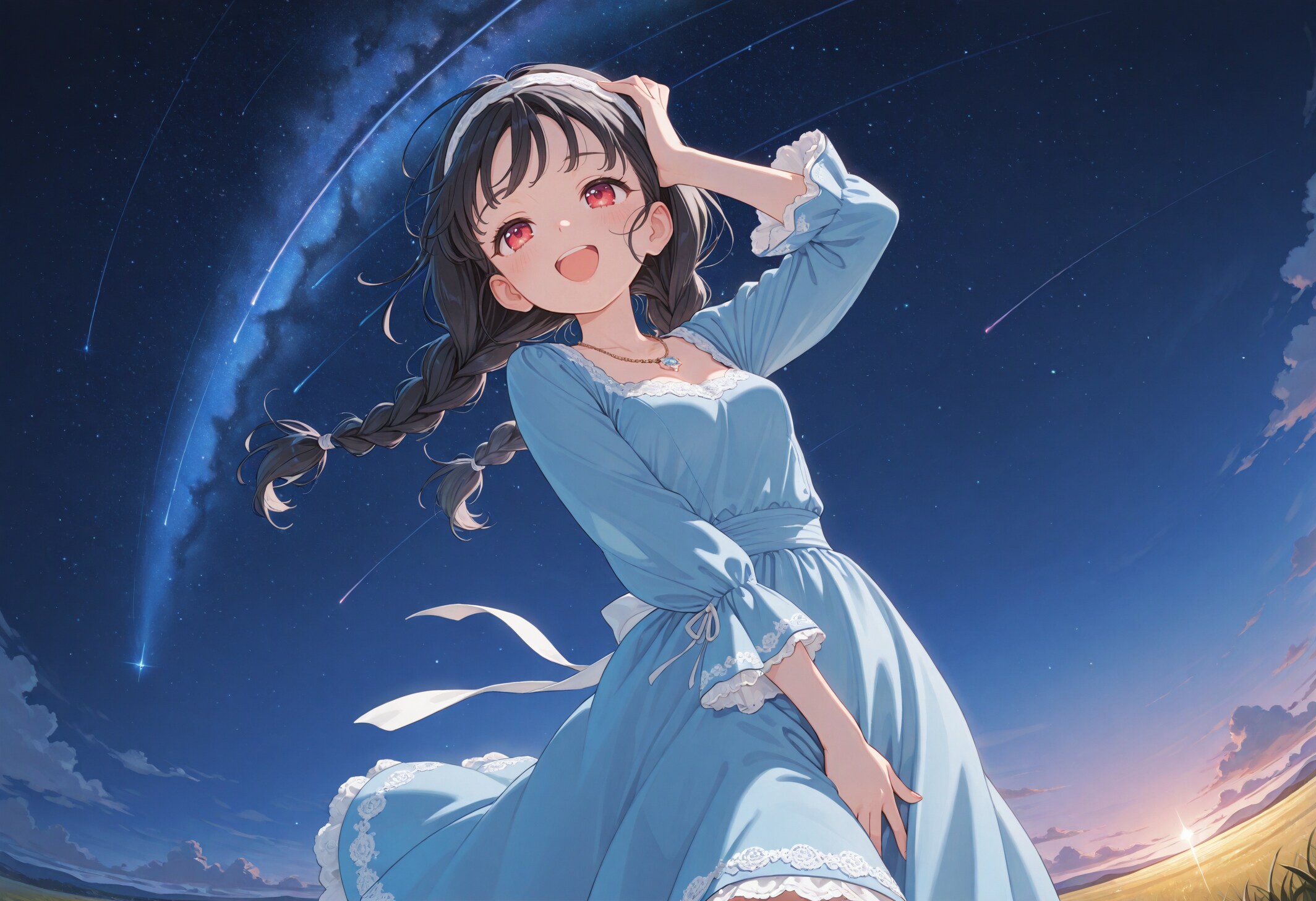 星空を見上げる少女