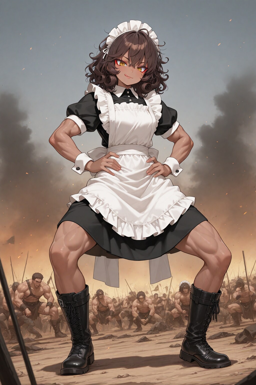 筋肉粒々なメイドのエバさん