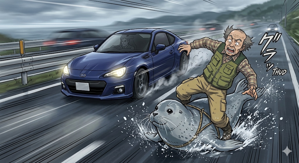 変なおじさんとアザラシ