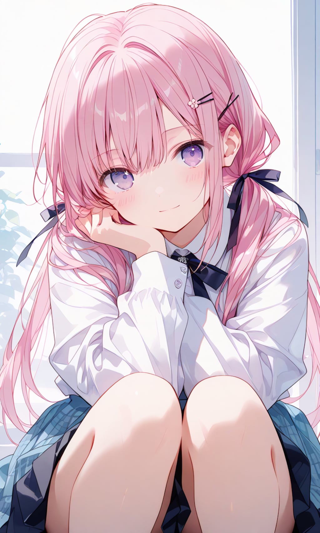 見つめてくる桃香