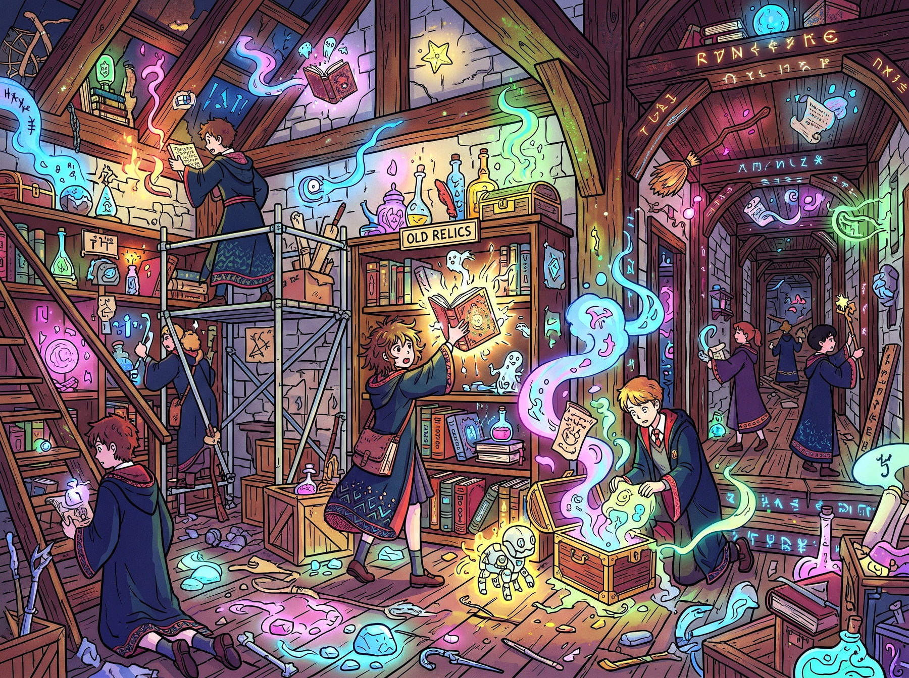 魔法大学学生寮大掃除 | の人気AIイラスト・グラビア