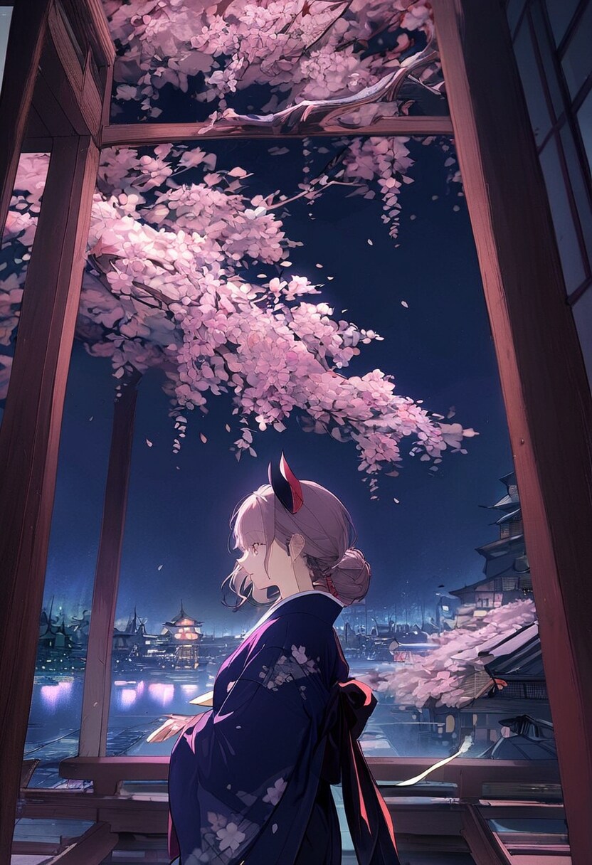 夜桜 | の人気AIイラスト・グラビア