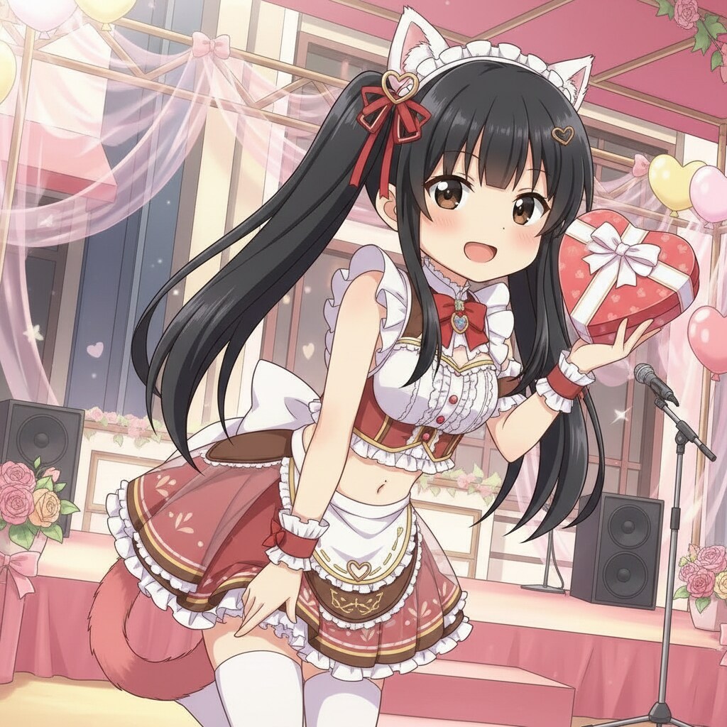 黒ツイにゃん。2月14日 #バレンタインデー。バレンタインメイド。