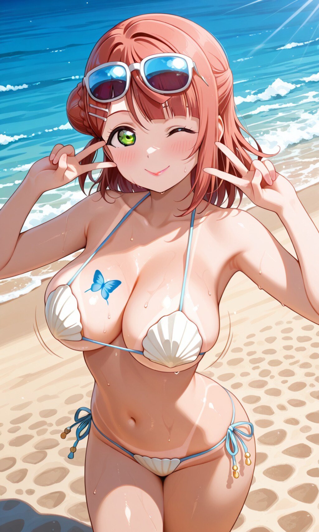 あゆむちゃんのはにかみ水着ダブルピース 貝殻水着ver. ④