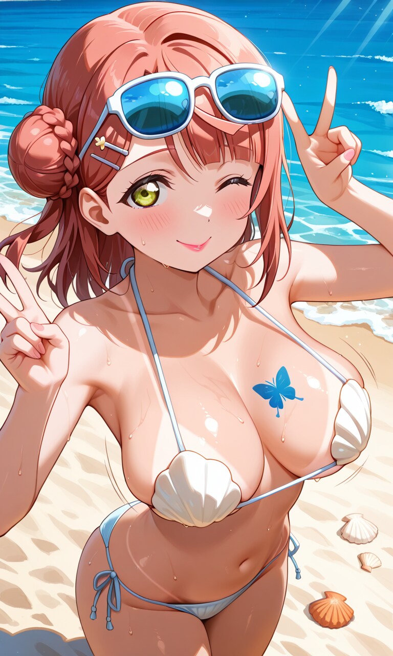 あゆむちゃんのはにかみ水着ダブルピース 貝殻水着ver. ④