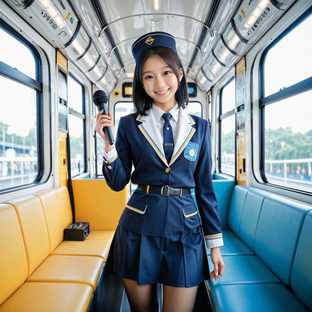 今日はバスガイドさん