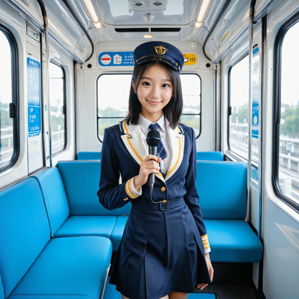 今日はバスガイドさん