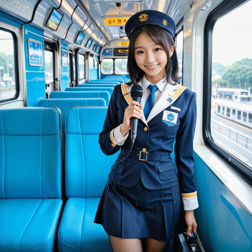 今日はバスガイドさん