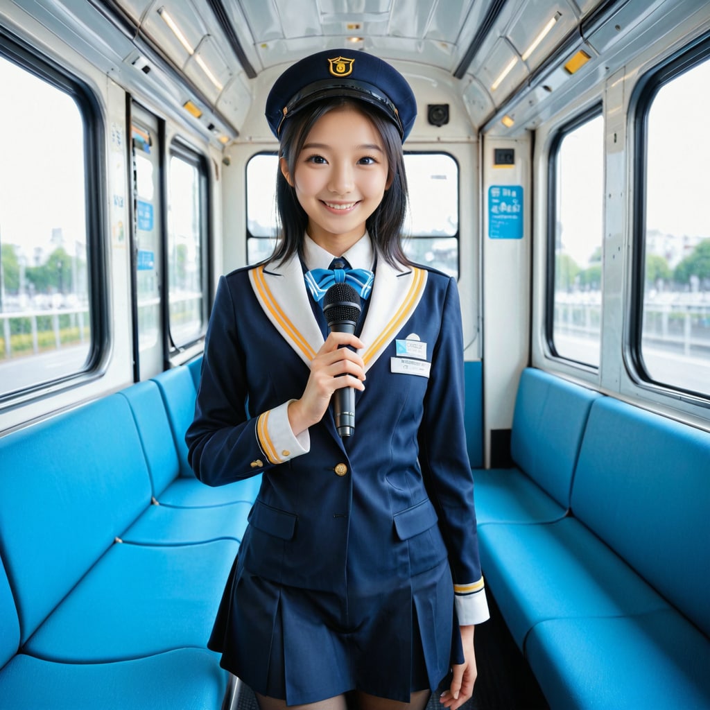 今日はバスガイドさん