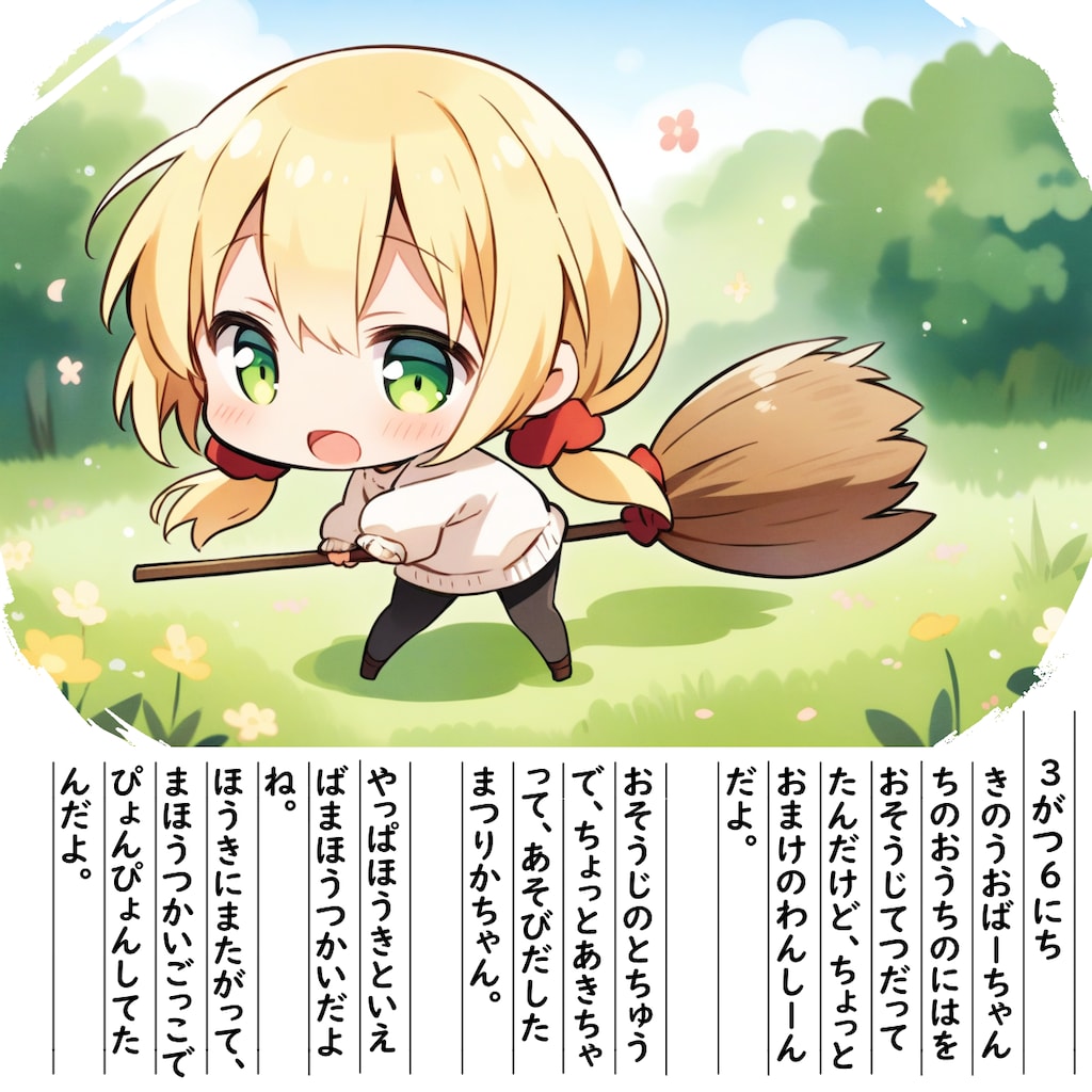 【絵日記】おそうじあきてあそびだすまつりかちゃん