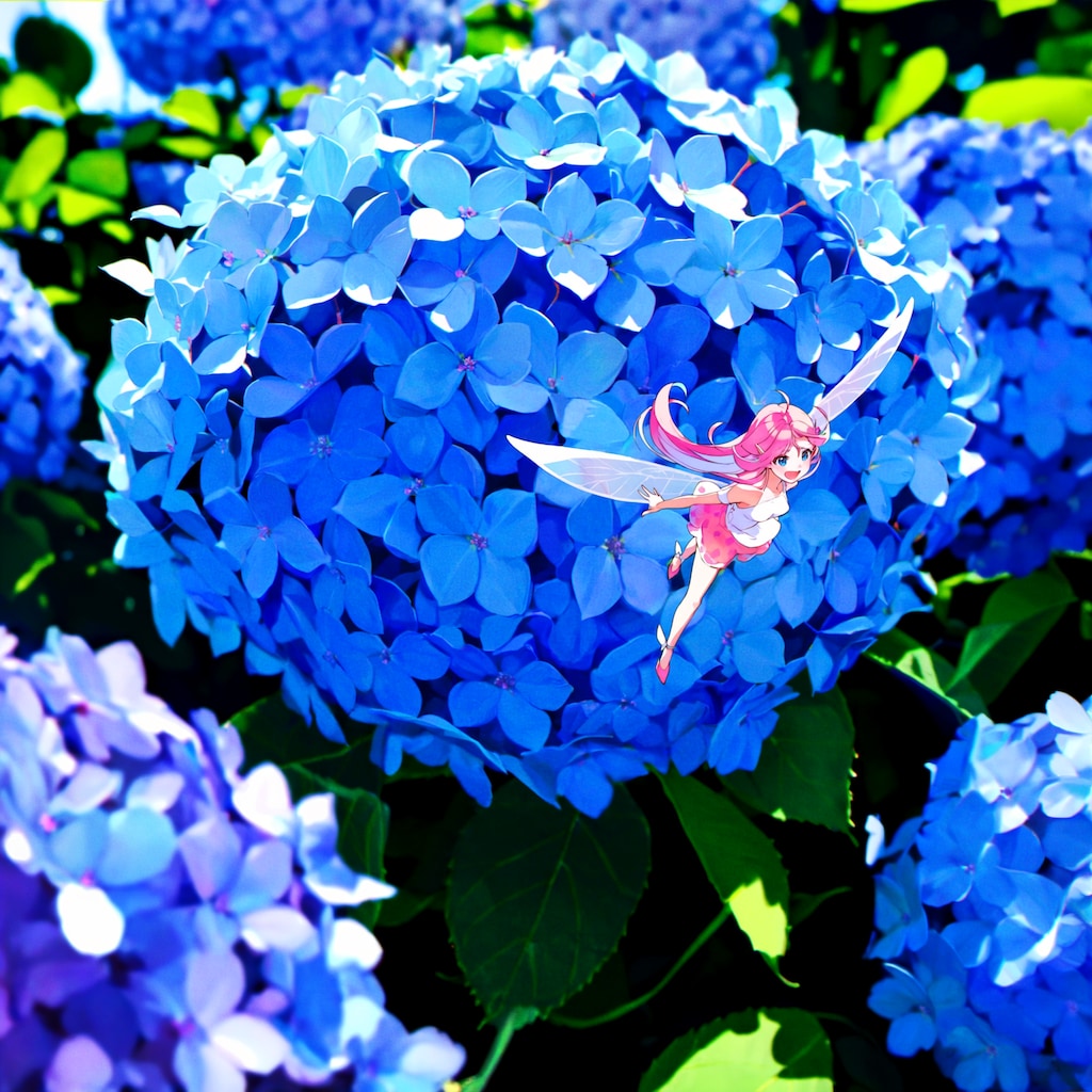 紫陽花と妖精