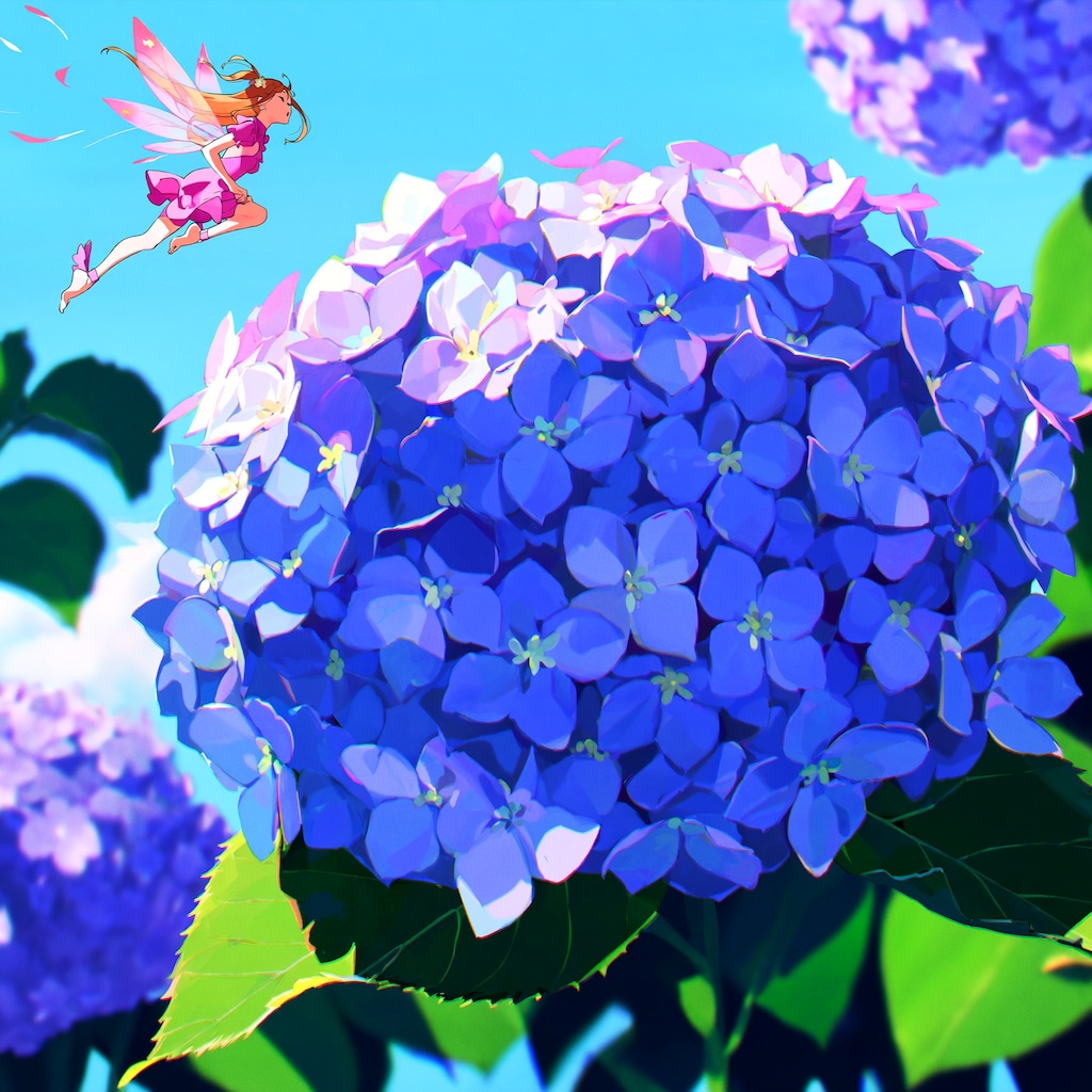 紫陽花と妖精