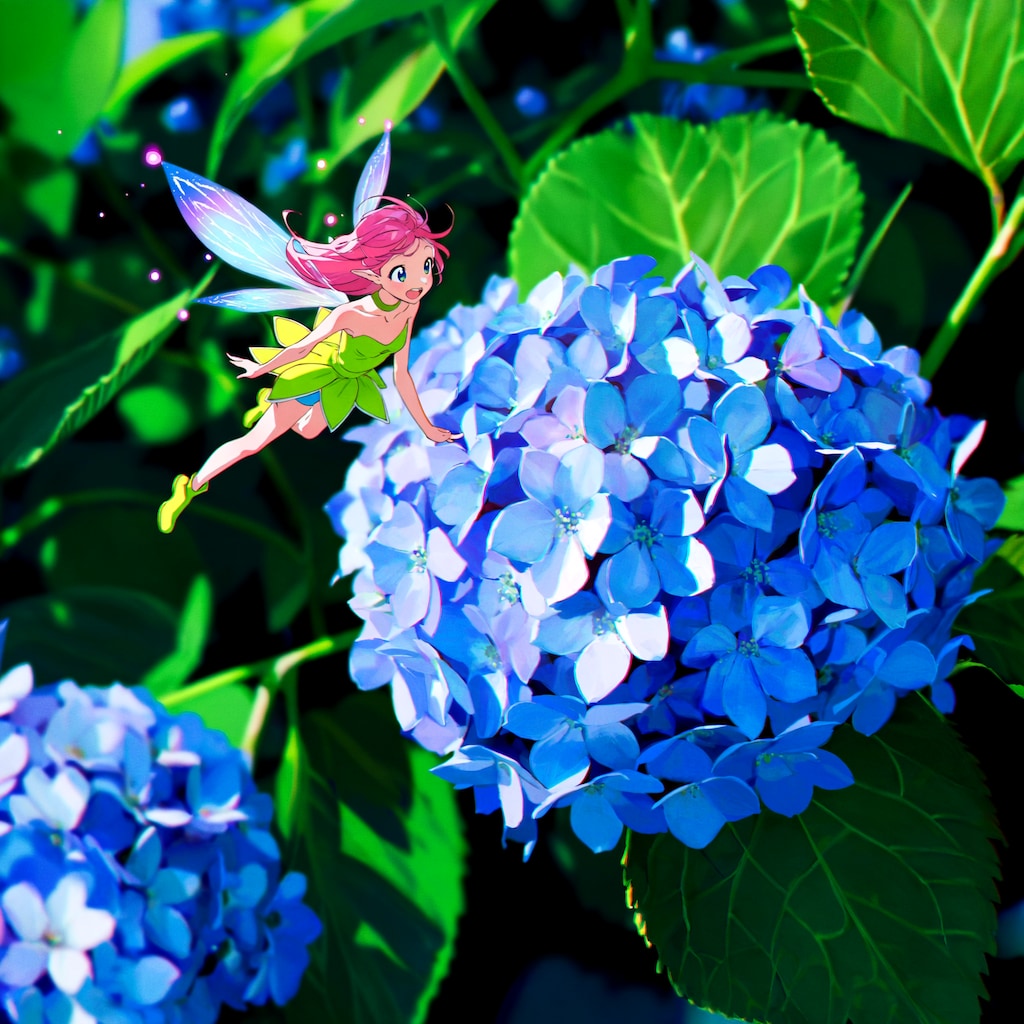 紫陽花と妖精