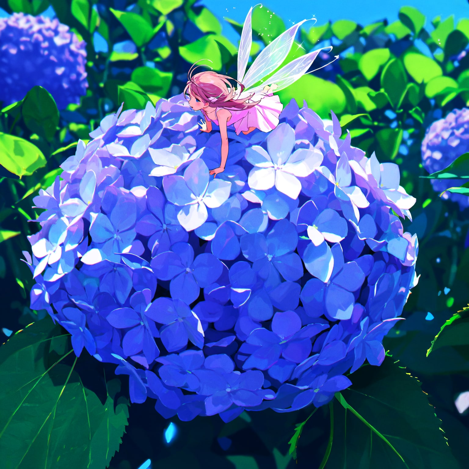 紫陽花と妖精
