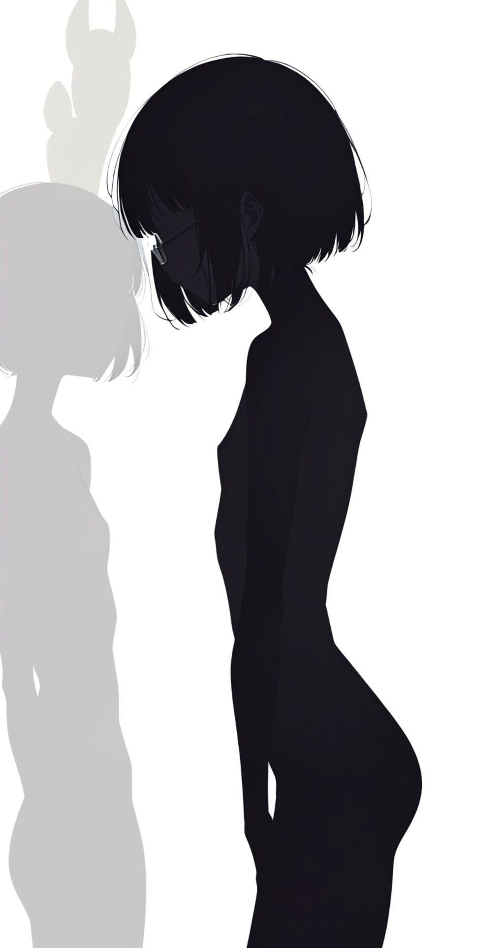 FlatなメガネちゃんなChestなnakedシルエット