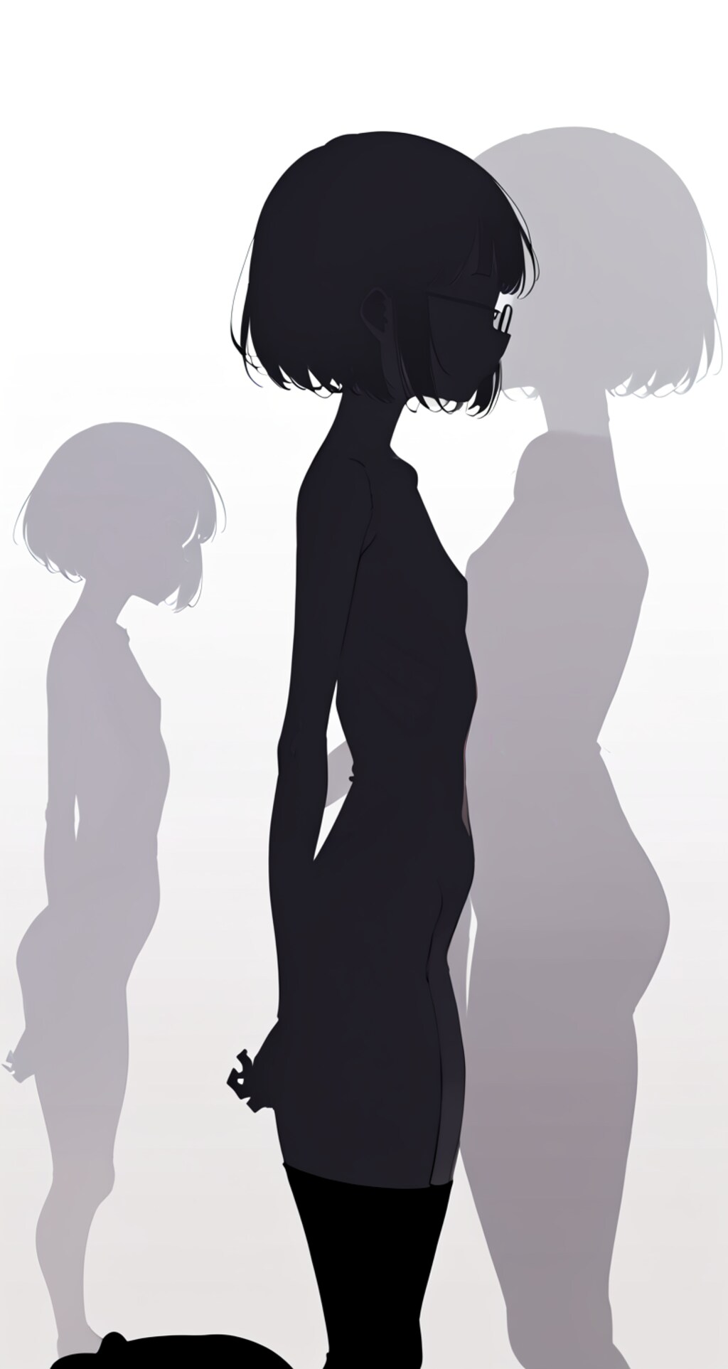 FlatなメガネちゃんなChestなnakedシルエット