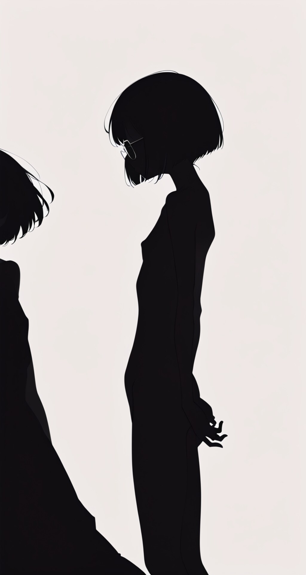 FlatなメガネちゃんなChestなnakedシルエット