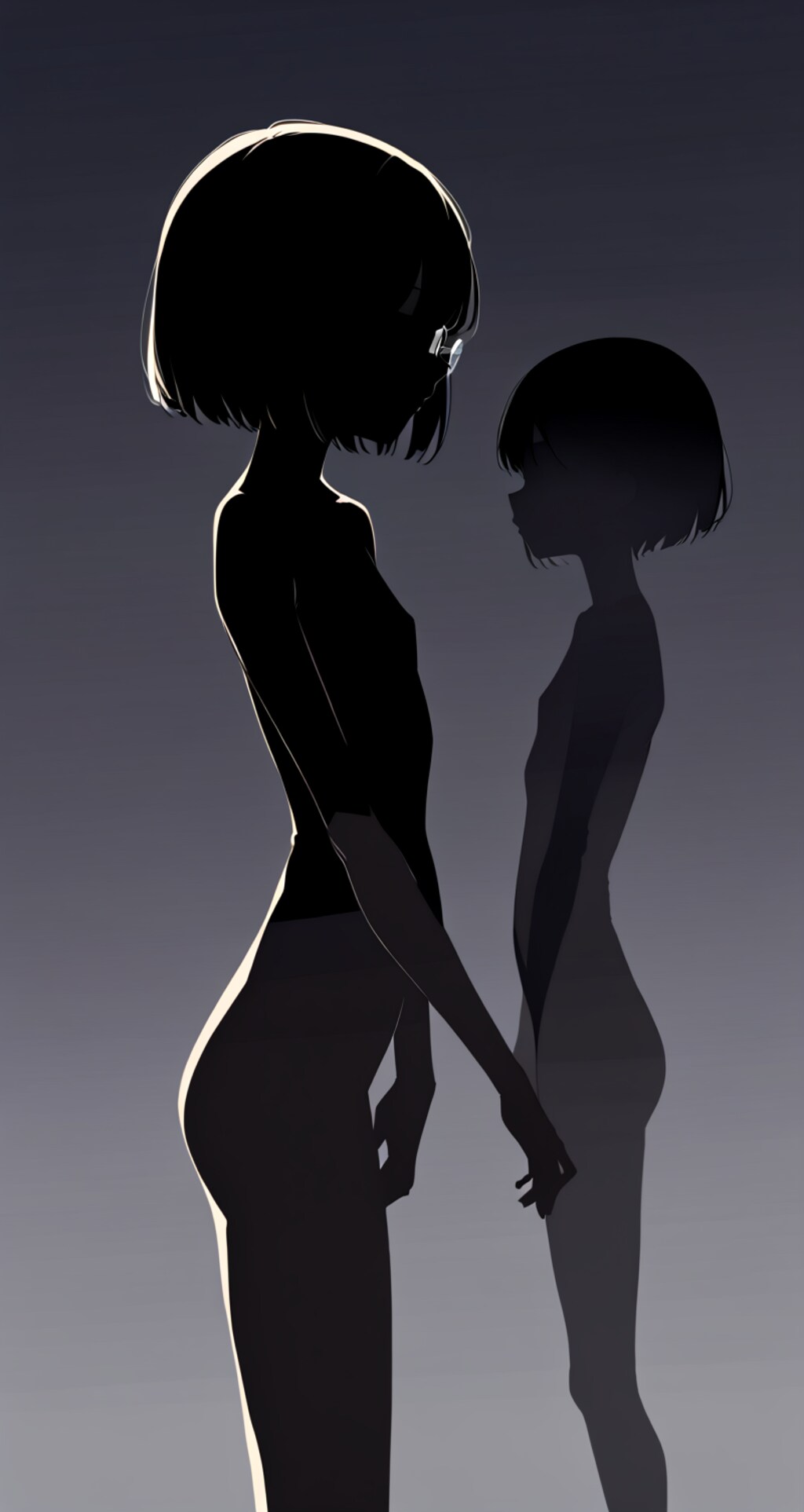 FlatなメガネちゃんなChestなnakedシルエット