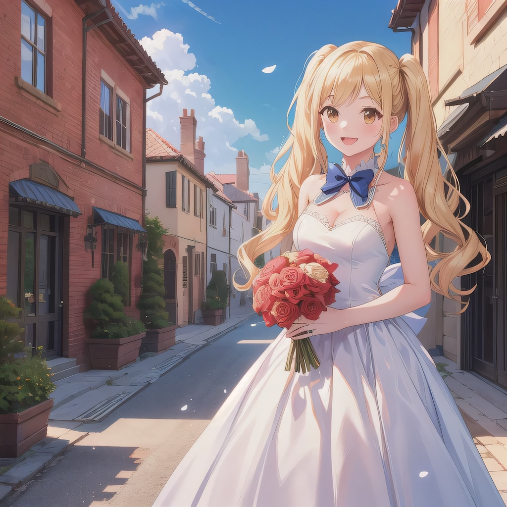 金髪ロングでウェディングドレスの少女１４