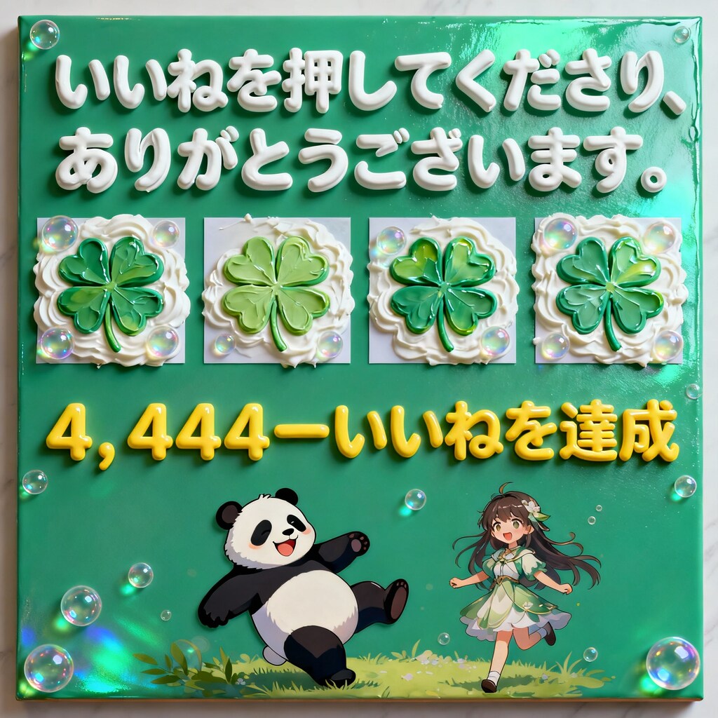 いいね！頂き４，４４４（幸せ）