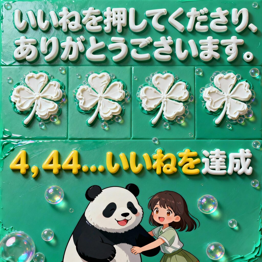 いいね！頂き４，４４４（幸せ）