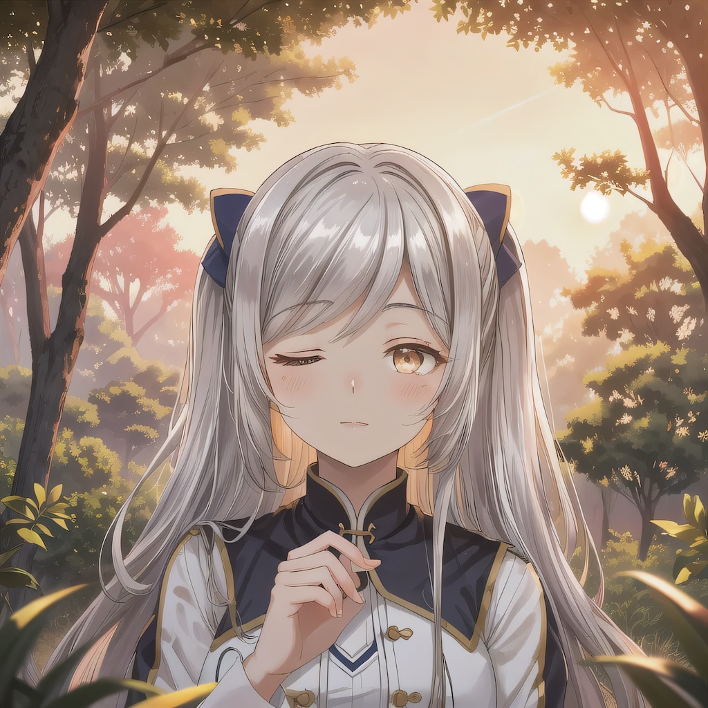 銀髪ツインテでブレザーの少女４