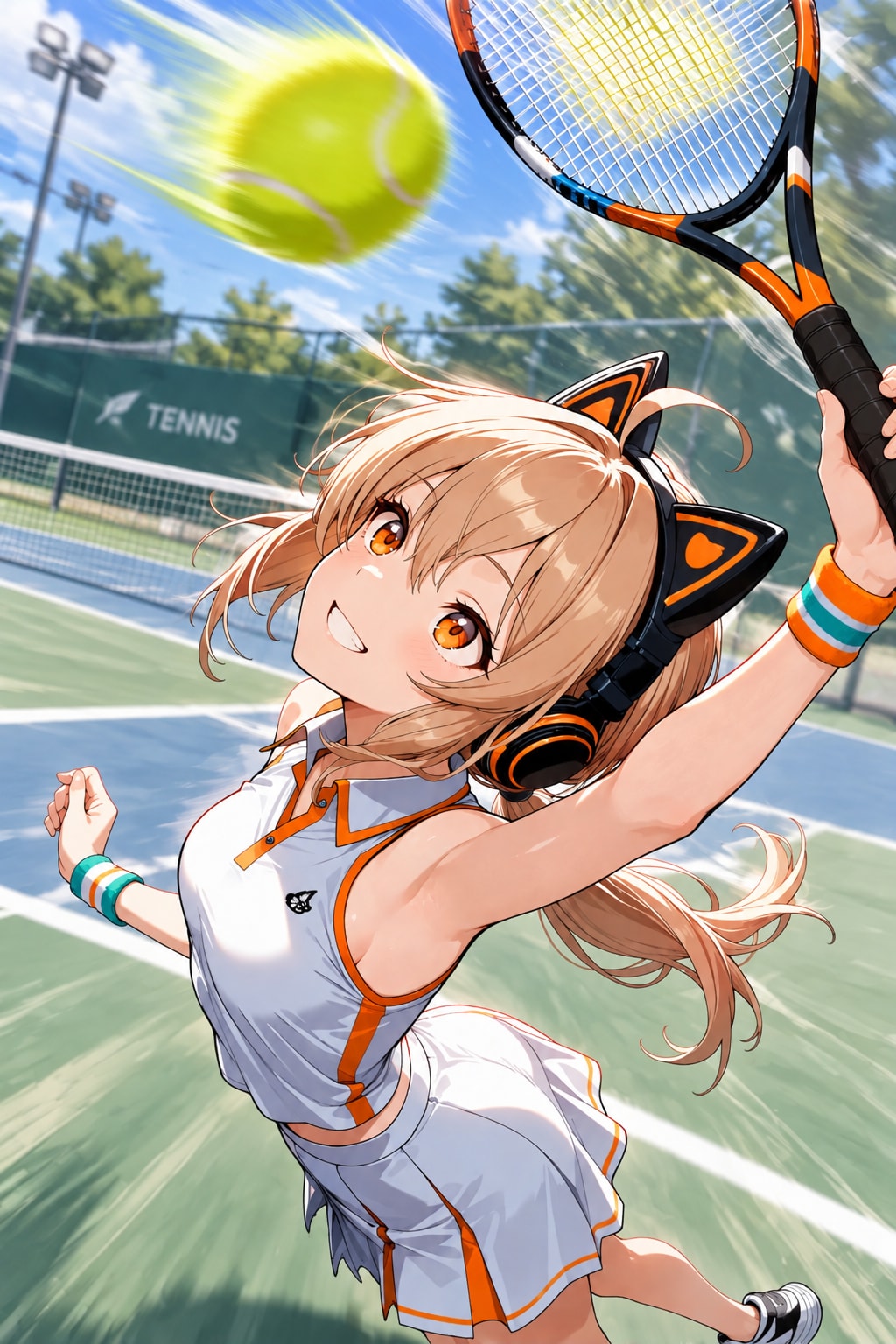 全力でテニスを楽しむ