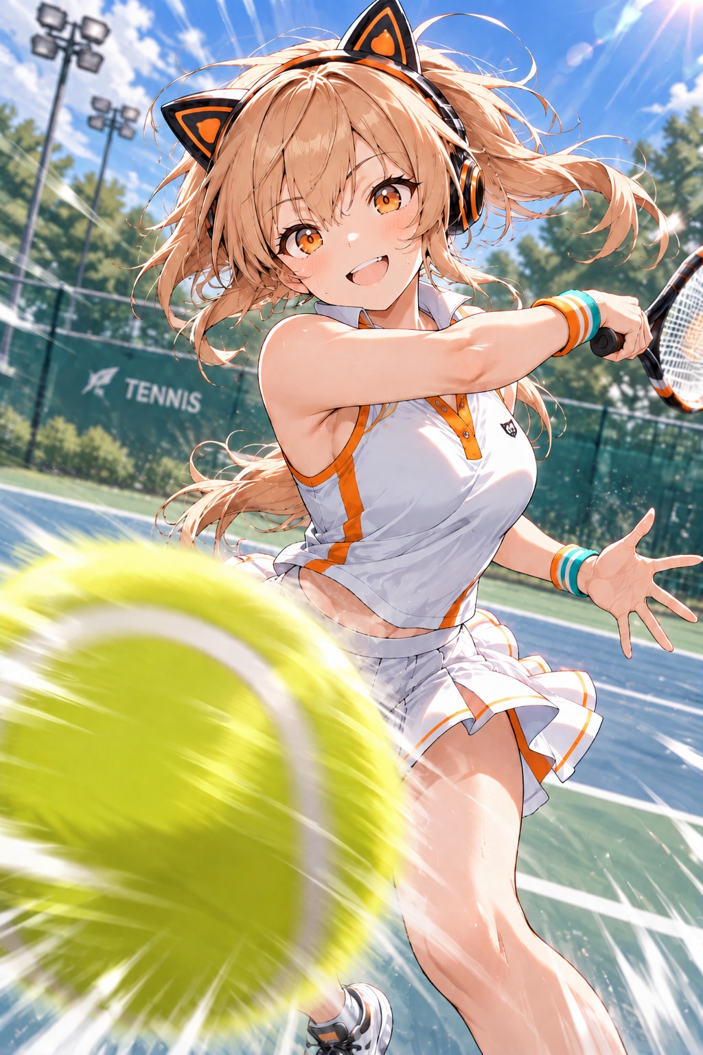 全力でテニスを楽しむ