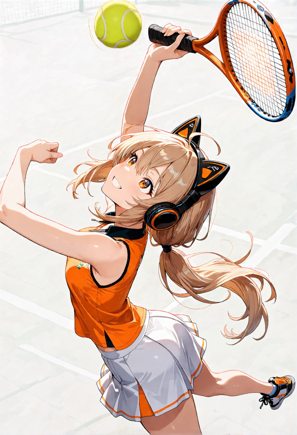 全力でテニスを楽しむ