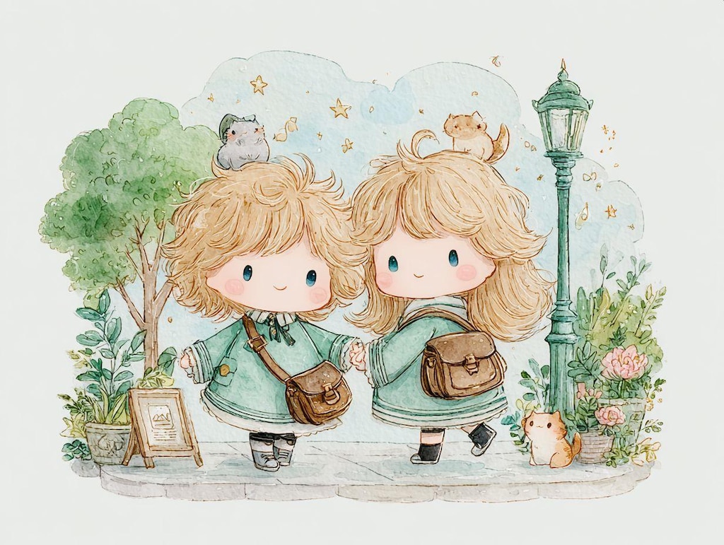 旅の途中の園児たち