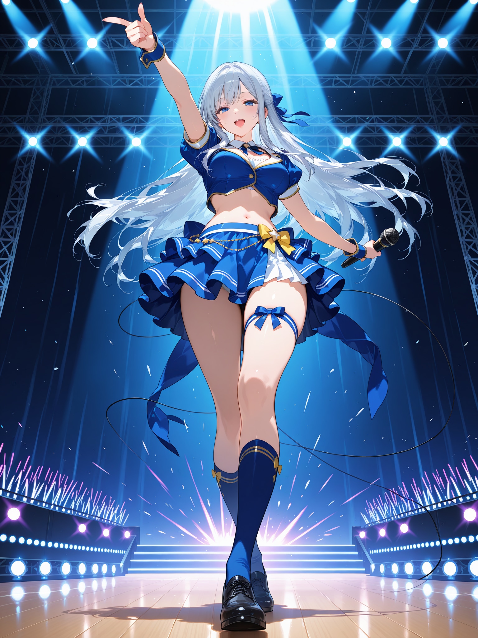 青いアイドル | の人気AIイラスト・グラビア