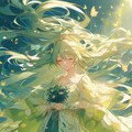 春風に舞う緑髪の精霊 2枚目