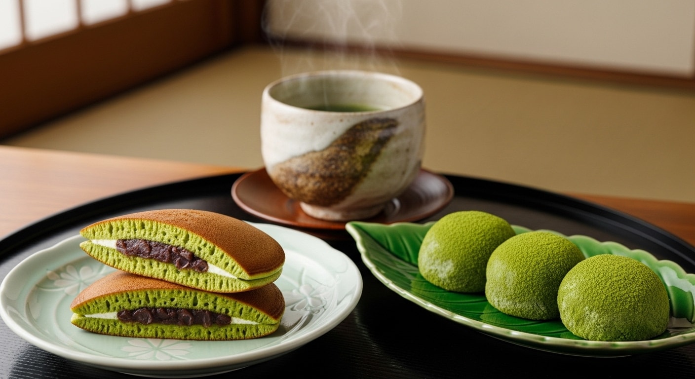 デザートの茶和菓子セット | の人気AIイラスト・グラビア