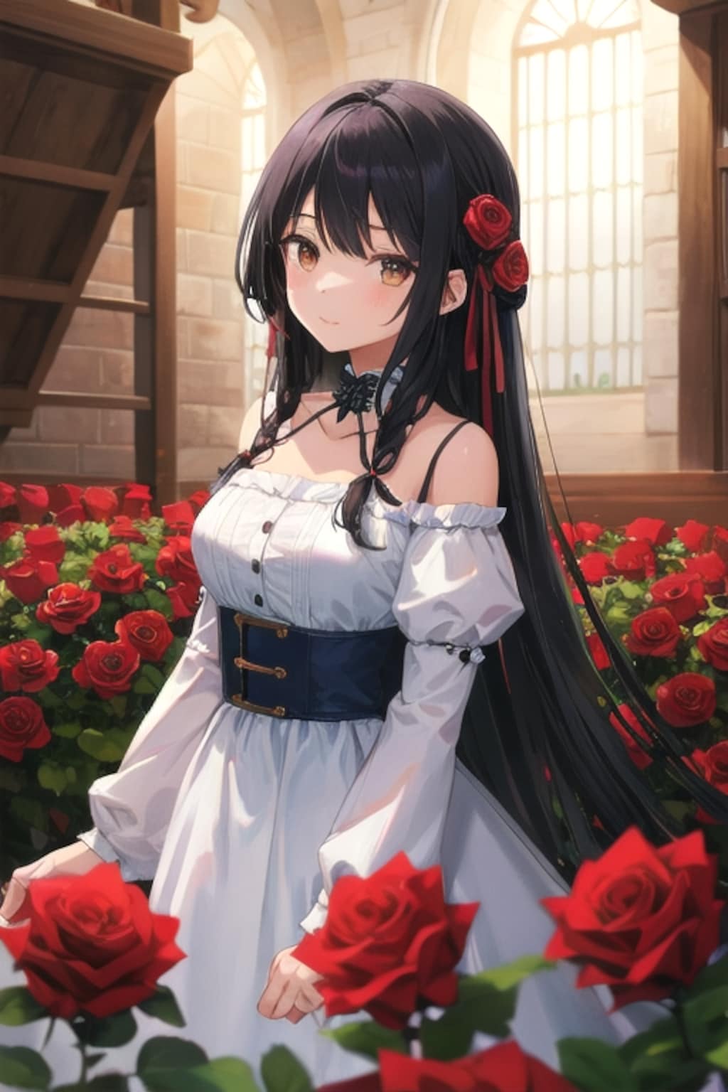 さくらちゃんと赤い薔薇