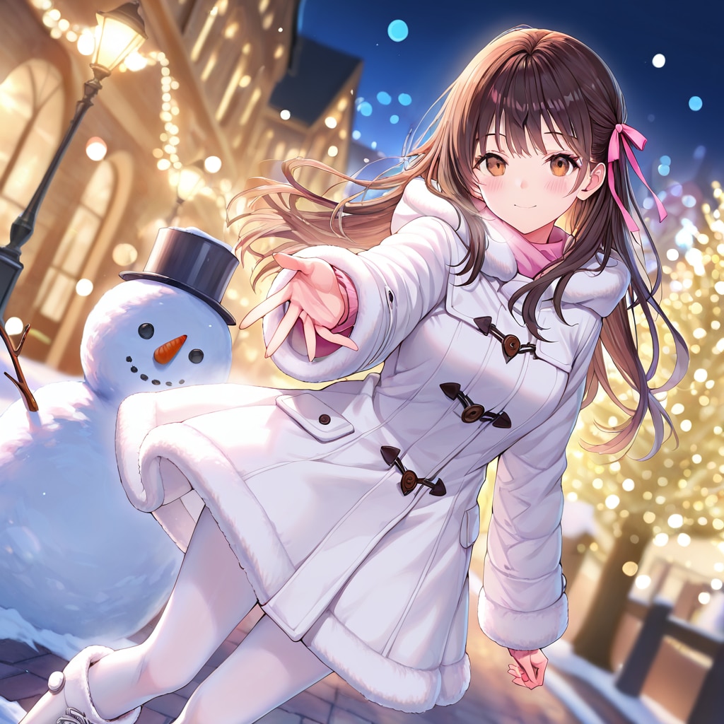 白コートの少女