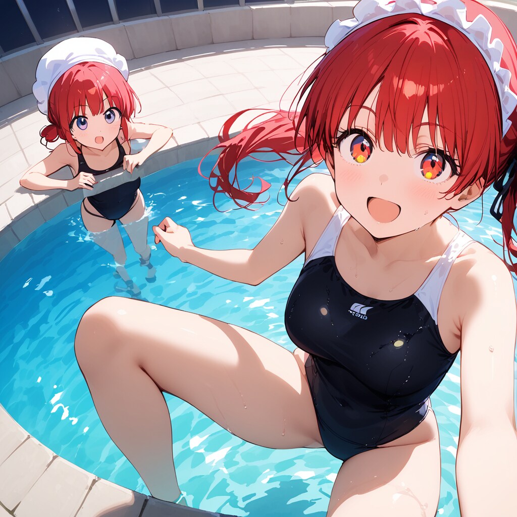 メイドさんのプール遊び